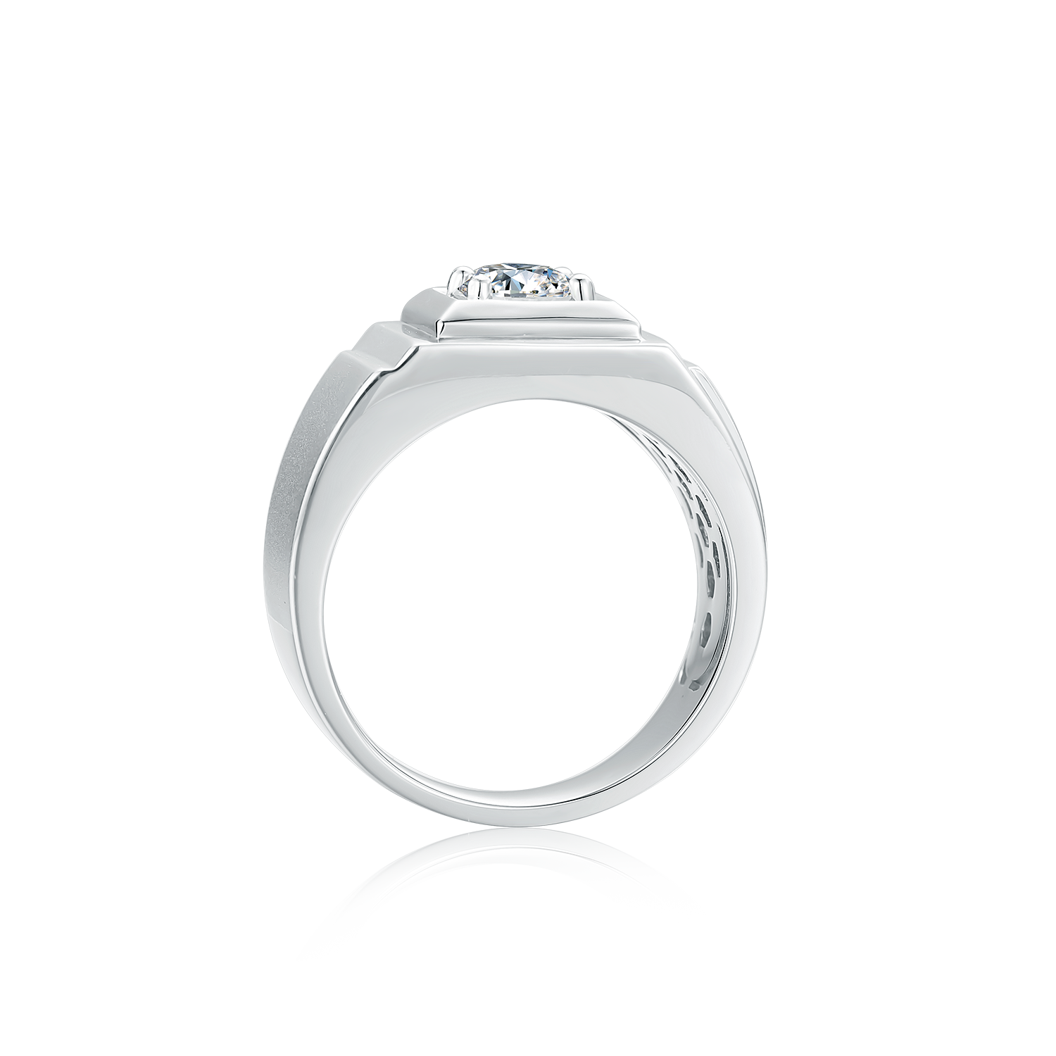 Mens Cool Fashion 925 Sterling Silver 1Ct Round Cut VVS1 Moissanite