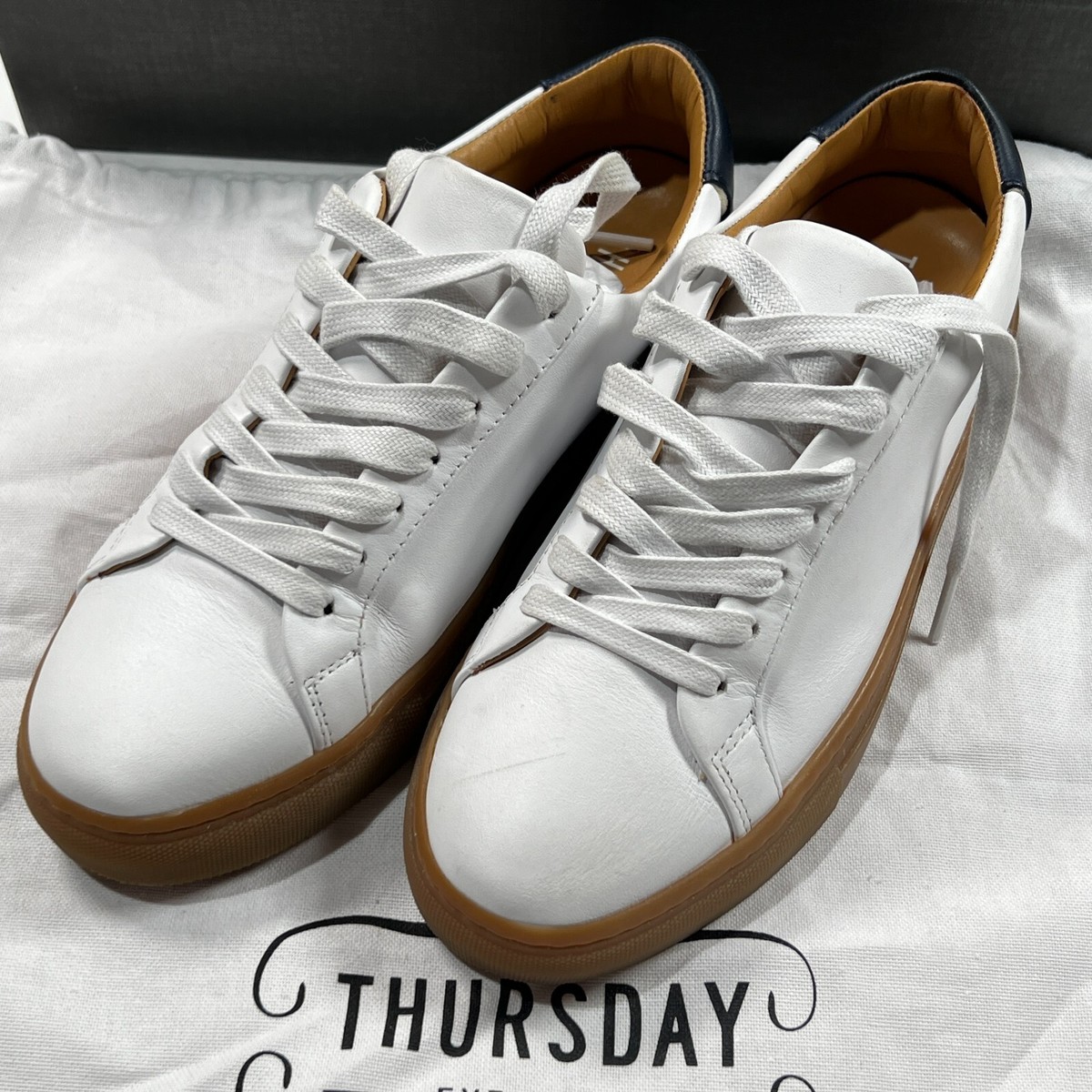 Thursday Boot Co Legacy Sneakers Mens White Gum Soles Shoe Bag  Excellent