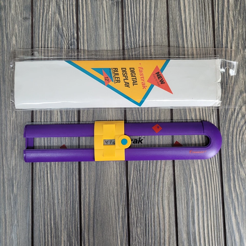 Pantalla digital Fastrak de la década de 1980 regla deslizante 16ths púrpura Homestar vintage Foto 3 de 4