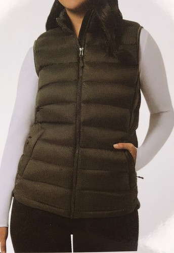 Gilet imbottito donna 32 Degress Heat taglia XL verde senza maniche tasche con cerniera nuovo con etichetta