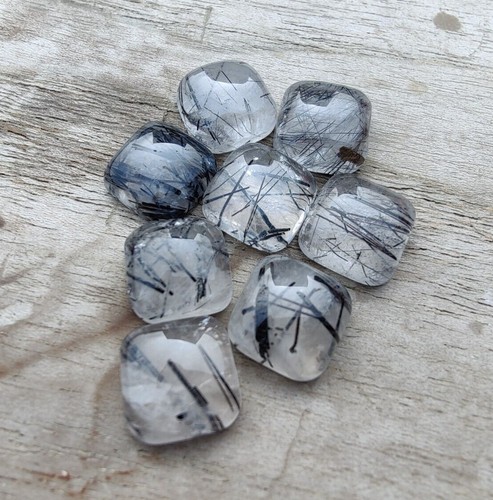 Natural Black Rutile Cushion Shape Cabochon Calibrated Loose Gemstones All Sizes - Picture 5 of 6