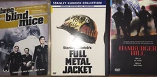 Stanley Kubrick Full Metal Jacket 3 DVD Lot Hamburger Hill Three Blind Mice War
