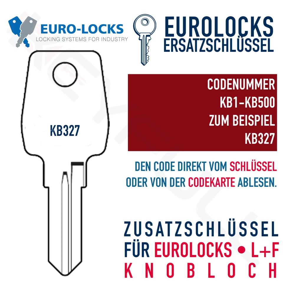 WILKA Eurolocks Euro Locks Ersatzschlüssel Nachschlüssel nach Code KB001-KB500 EU-17