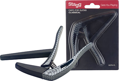 STAGG SCPX-FL Flat trigger STYLE capo for classical guitar Carbon Fiber Finish