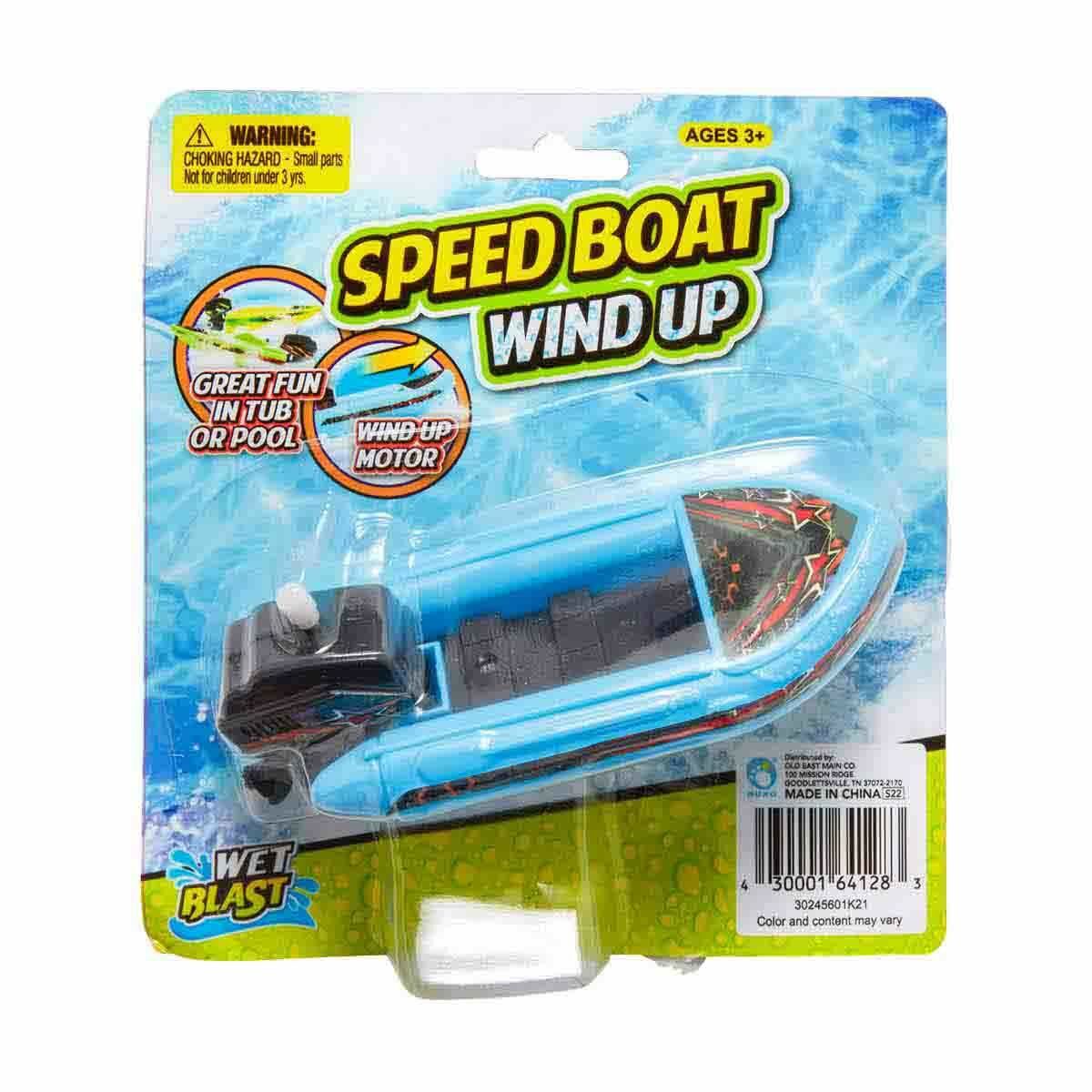 Wind Up Water Cruiser/ Speed Boat Toy 2 colors Green Or Blue Fun