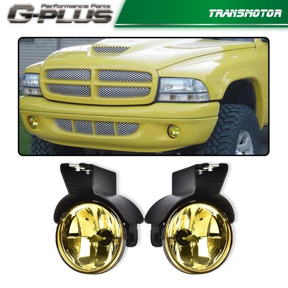Fog Lamp Light With Bulb Set For 1997-2000 Dodge Dakota & 1998-2000 Dodge Durango - Direct Replacement, Left/Right