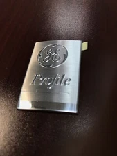 GE Profile Nameplate, two tone silver, stainless look, OEM brand new