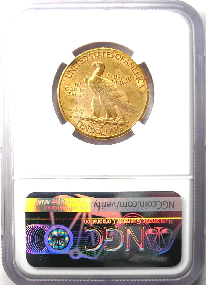 1911-S Indian Gold Eagle $10 Coin - Certified NGC AU58 - Rare San Francisco Date - Image 3 of 4
