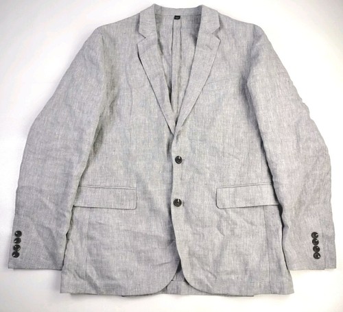 J Crew Thompson Light Gray Linen Unstructured Blazer Sport Coat Size 40