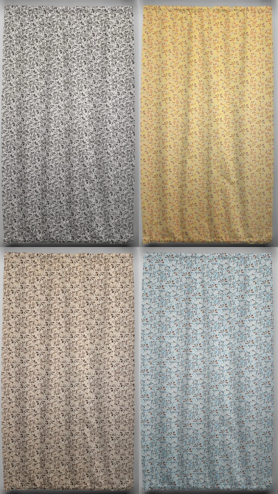 Paisley French Door Curtain Panel with Tie Back (4 Colors Available)