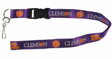 NCAA Clemson University Tigers 24" BREAKAWAY LANYARD detachable