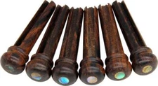 Blisstime 6pcs Rosewood Guitar Bridge Pins Inlaid Abalone Dot Acoustic Guitar