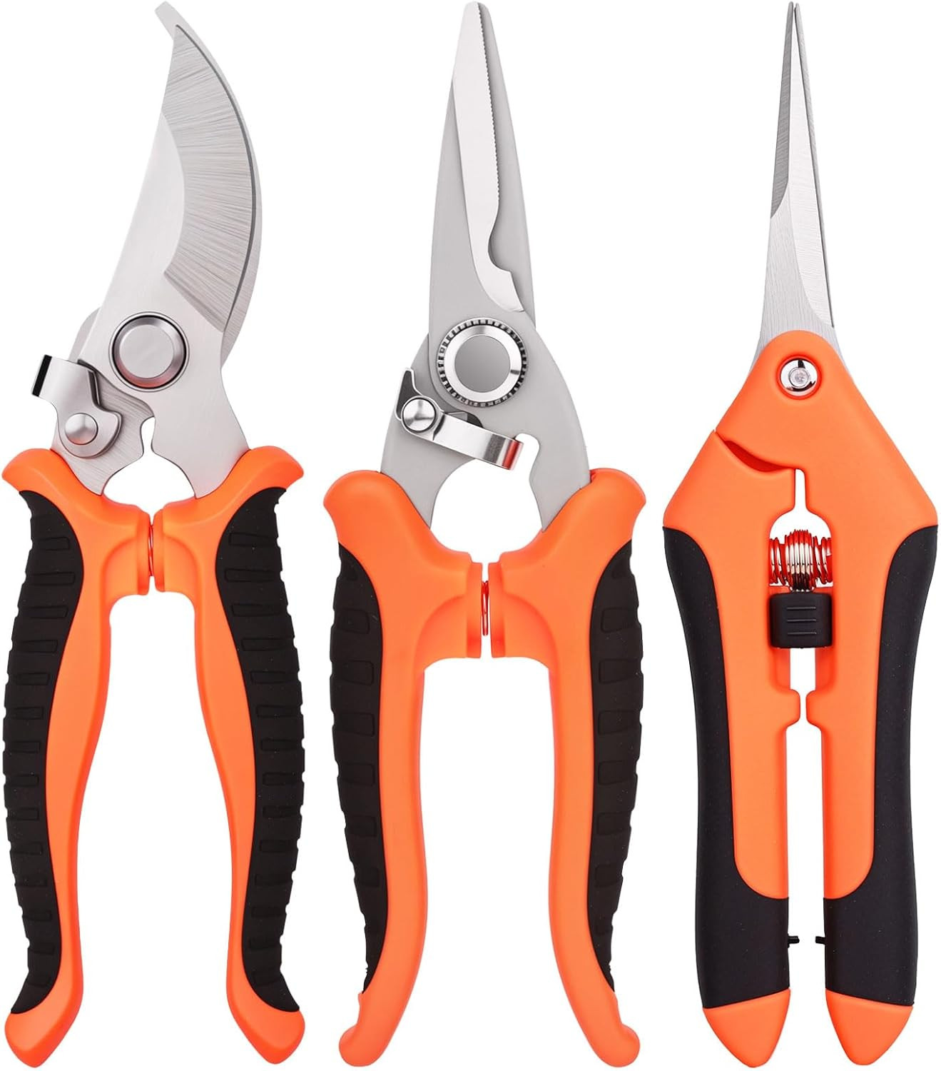 3 Pcs Garden Shears Stainless Steel Gardening Scissors Pruning Shears for Garden
