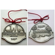 Hampton Falls NH 300th Commemorative Pewter Medallion COVERED BRIDGE Edition