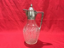 Imperial Russian Silver Mounted Claret Jug 27.4 cm 800 Silver & Cut Glass 1908