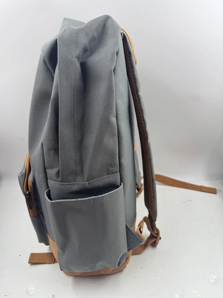 Lucky Brand 男女通用背包 灰色 棕色 帆布 皮革 财富衬垫包 — 第 4/4 张图片