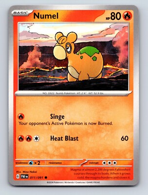 Numel HP 80 Singe Ability Heat Blast Attack Rarity Orange Card