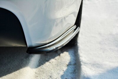 Heck Ansatz Flaps Diffusor passend für BMW 3er E90 M Paket schwarz Hochglanz