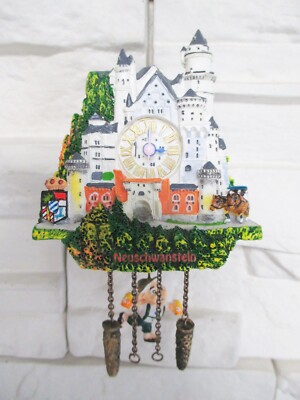 Schloss Neuschwanstein Magnet Uhr Poly Souvenir Germany Bayern