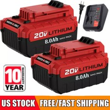 2pcs 20 Volt Lithium-Ion 8.0Ah Battery for PO...