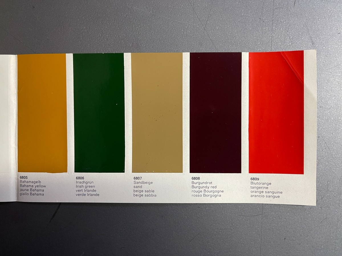 1960s Porsche 912 911T 91L 911S FACTORY Issued Color Chart Folder