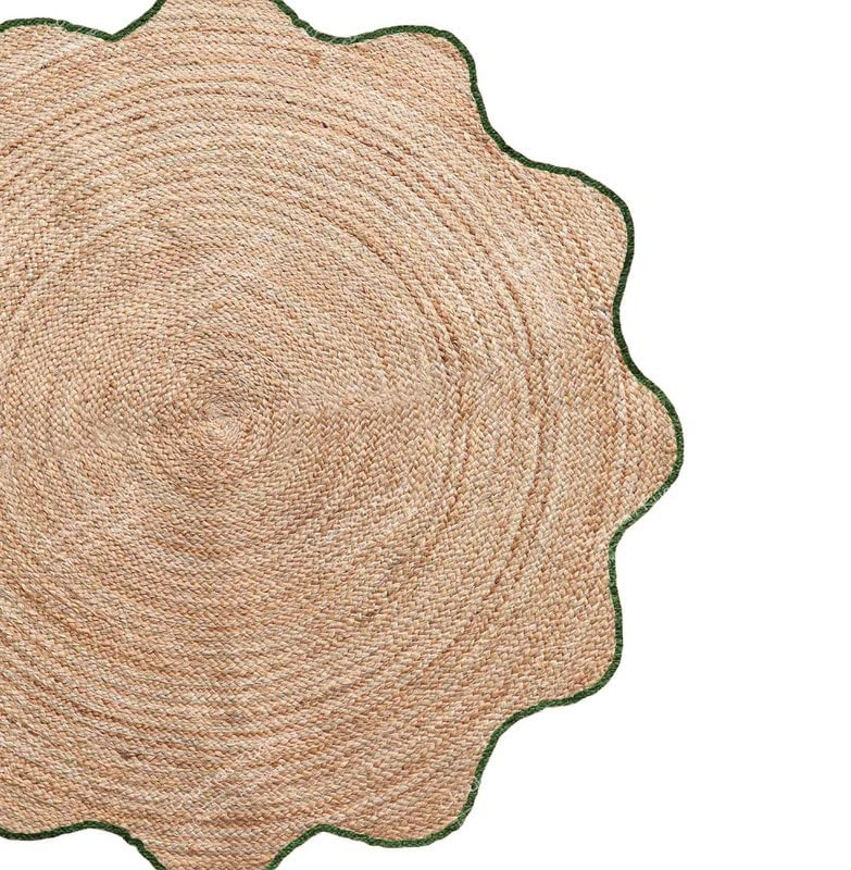 Tapete redondo de juta natural 4x4, 5x5, 6x6, pés, tapete de borda recortada de chão B... - Imagem 2 de 4