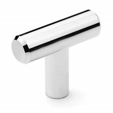Dynasty Hardware European Style T Cabinet Hardware Knob Chrome Polished