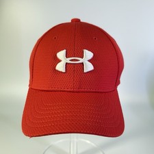 Under Armour Hat UA Red w/White logo Classic Fit Youth S/M Cap
