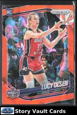 LUCY OLSEN 2025 Panini Prizm WNBA #104 NM Orange Ice Prizm RC Mystics Basketball