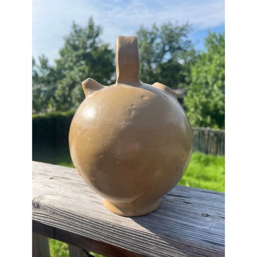 Antico vaso artigianale vintage messicano sfera rotonda vaso acqua ceramica, ceramica - Foto 12 di 12