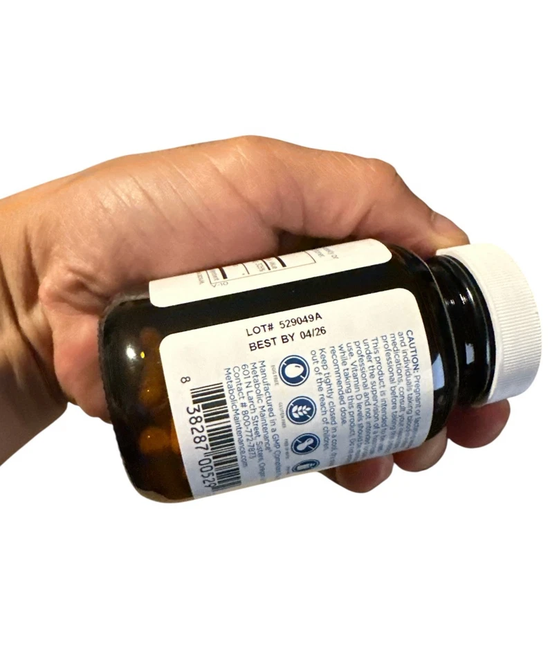 Vitamina D-3 de mantenimiento metabólico 25000 UI absorción superior 60 cápsulas 4/26 Foto 4 de 4