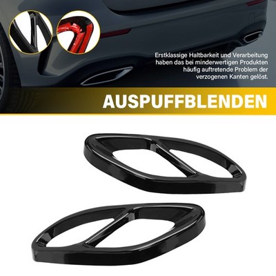 2Stk. Für Mercedes A B C E CLA Klasse Auspuffblenden Edelstahl Auspuff Abdeckung