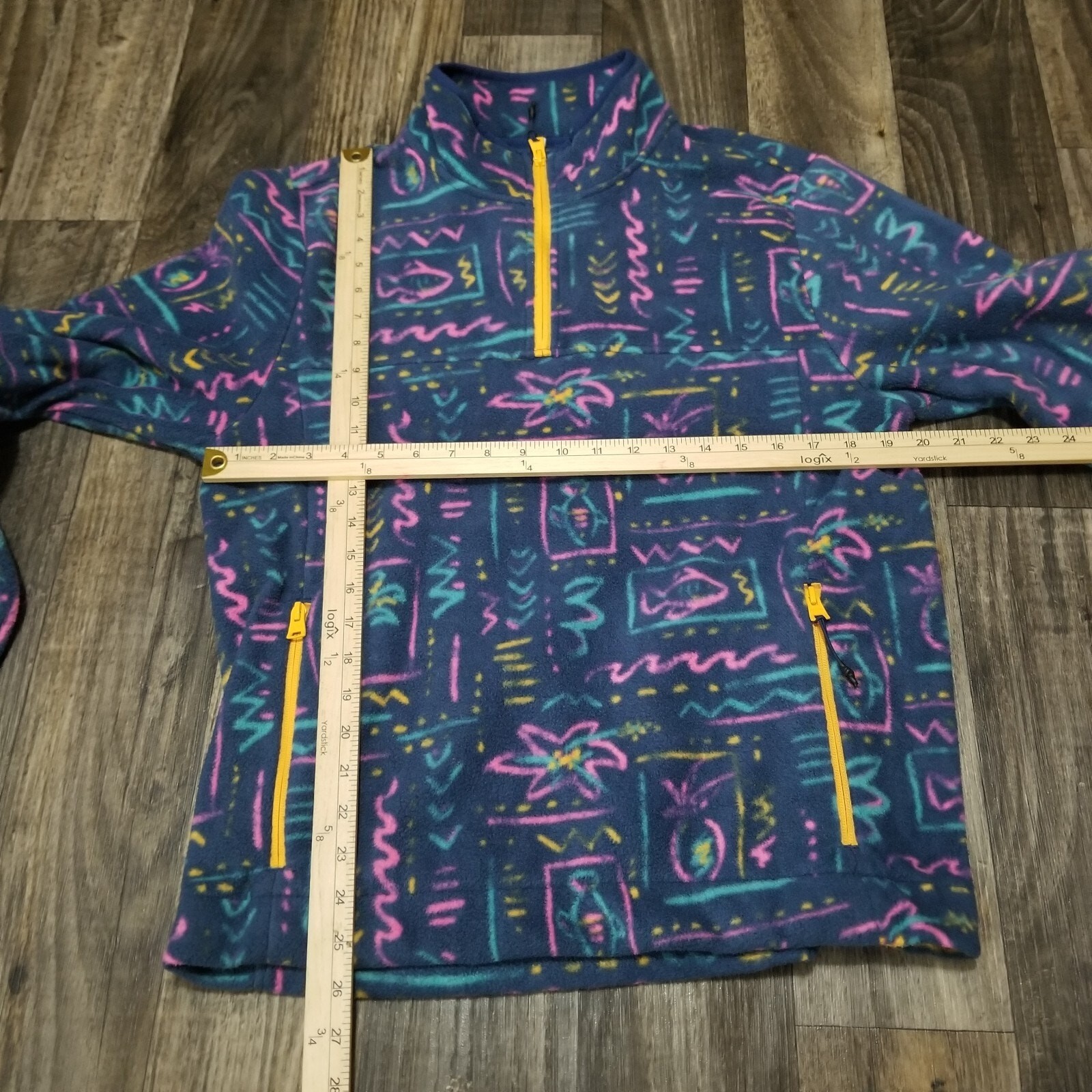 Chubbies Jacket Size Medium Blue Multicolor Patte… - image 2