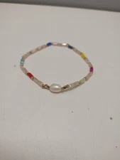 Handmade Colorful Beaded Bracelet with Pearl Accent – Jewelry Gift