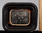 Large Half-Plate Daguerreotype Mexican War US Army General, Shako & Wife