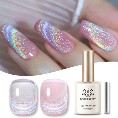 UV-Magnet-Gel Nagellack | Holografisch Regenbogen | 360° Glitter