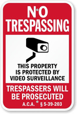 Video Surveillance Sign Aluminum Weatherproof Outdoor 8x12 Durable Metal