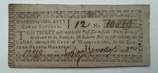 1798 Washington City Canal Lottery Ticket Signed Daniel Carroll Duddington DC
