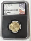 2021 Eagle G$10 1/4oz Gold Coin NGC MS70 Family Of Eagles T-1 First Day Of Issue