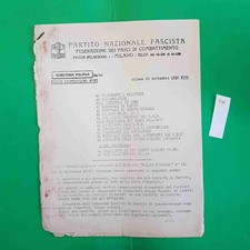 PARTITO NAZIONALE FASCISTA FASCI DI COMBATTIMENTO circolare 1935 ADUNATA