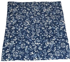 Eddie Bauer Home Pillow Sham Euro Blue Cream Floral 100% Cotton Made USA 30x30