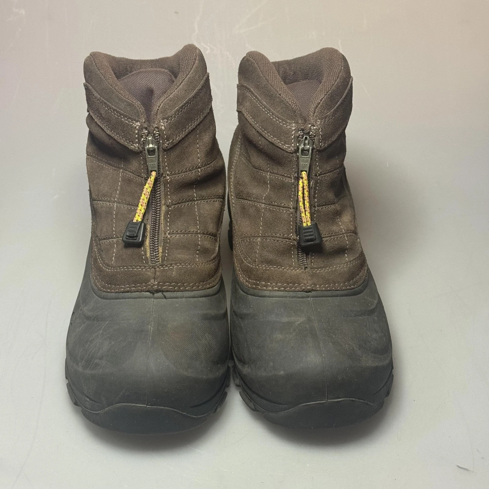 Sorel Snow Boots Mens Size 10 Brown Suede Thinsulate Winter Zip Ankle Warm