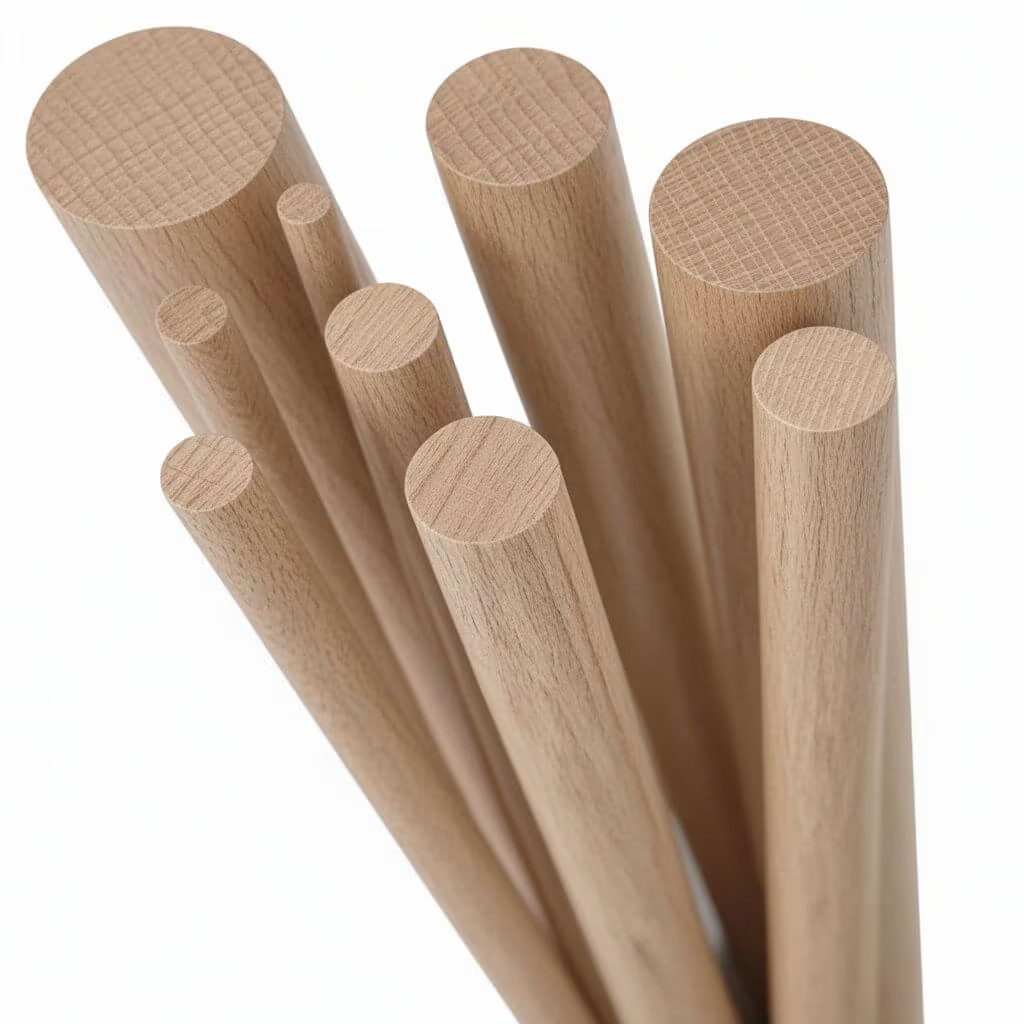 Bastelstab Eichenholz rund Bastel Holzdübel Eiche Rundstab glatt Holzstab natur