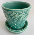Vintage 1930s Nelson McCoy Leaves Berries Hobnail Planter Flower Pot 3 1/2" Tall