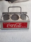vintage coca cola aluminum metal 6pack bottle carrier caddy