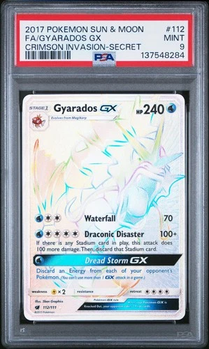 2017 Pokemon Sun Moon Crimson Invasion Gyarados GX #112 PSA 9 137548284