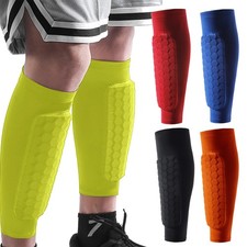 1 PC Soccer Shin Guards Shin Pads Calf Compression Sleeve with Honeycomb Pads