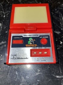 Mario's Bombs Away Panorama Screen Game Watch 1983 TB-94 For Parts Only 