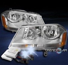 FOR 08-14 DODGE AVENGER CRYSTAL STYLE HEADLIGHTS HEADLAMPS CHROME W/8K XENON HID