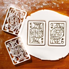 King of Spades & Queen of Hearts Playing Card Cookie Cutter - Poker casino night